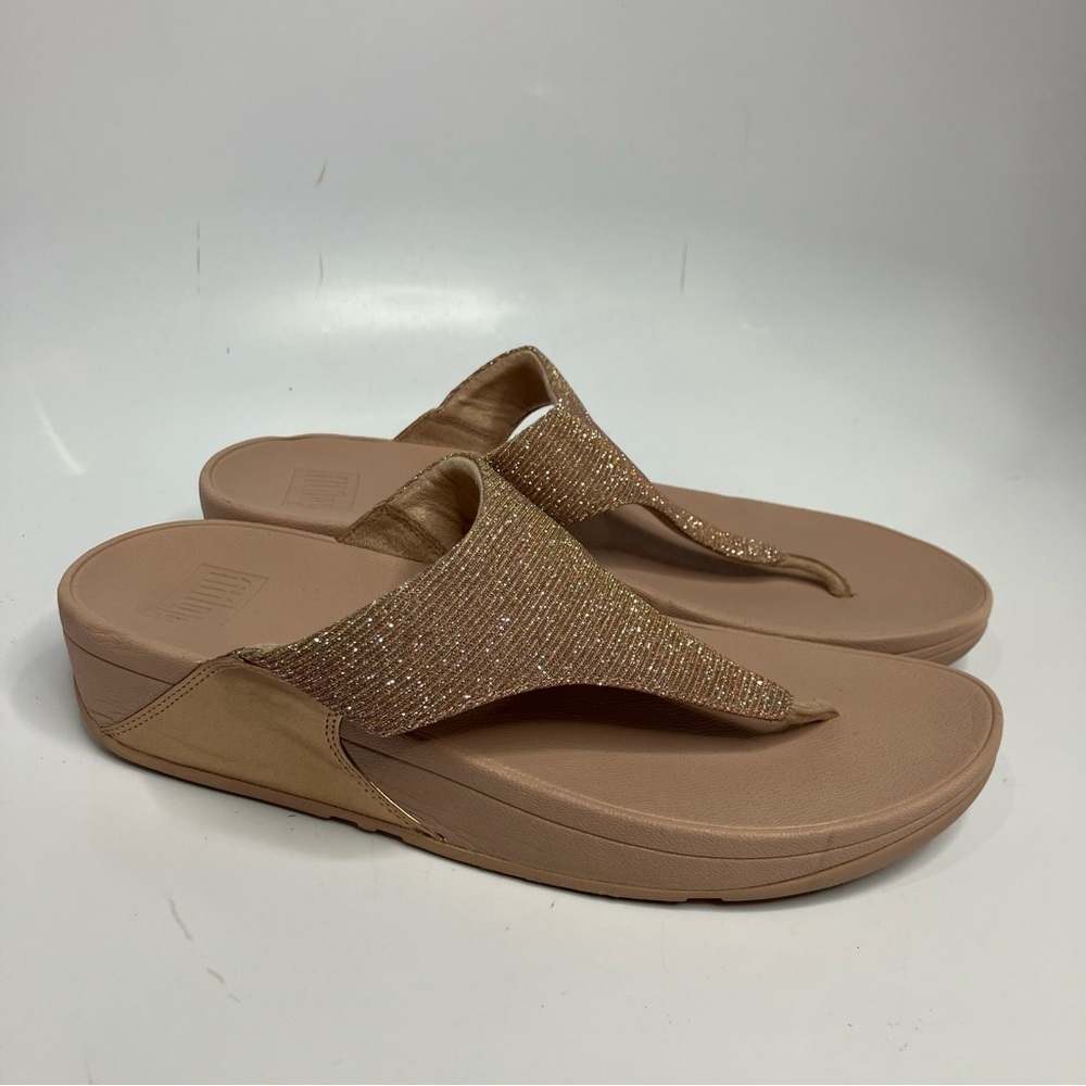 Fitflop Lulu‎ glitter comfort Sandals blush pink size 9